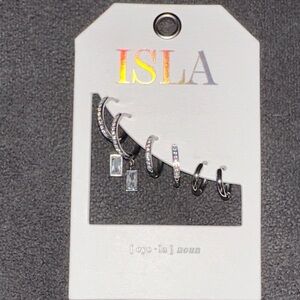 ISLA Silver Hoop and Dangle Earring Set